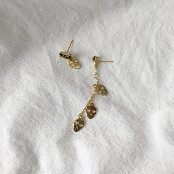 Mismatched Skull Stud Earrings