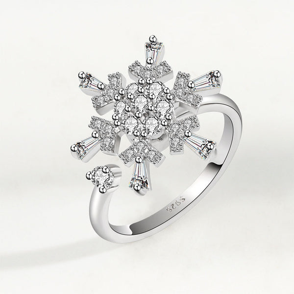 Snowflake Anxiety Fidget Spinner Ring