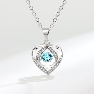 Dancing Stone Heart Pendant Necklace