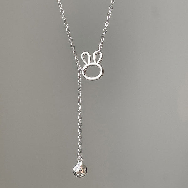 Silver Bunny Rabbit Tassel Necklace