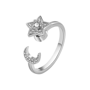 Moon Star Anxiety Fidget Spinner Ring