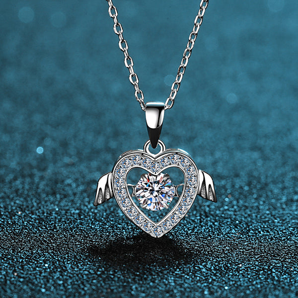 Moissanite Heart Dancing Stone Necklace
