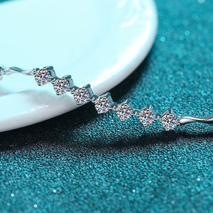 Four-Prong Moissanite Wedding Bracelet