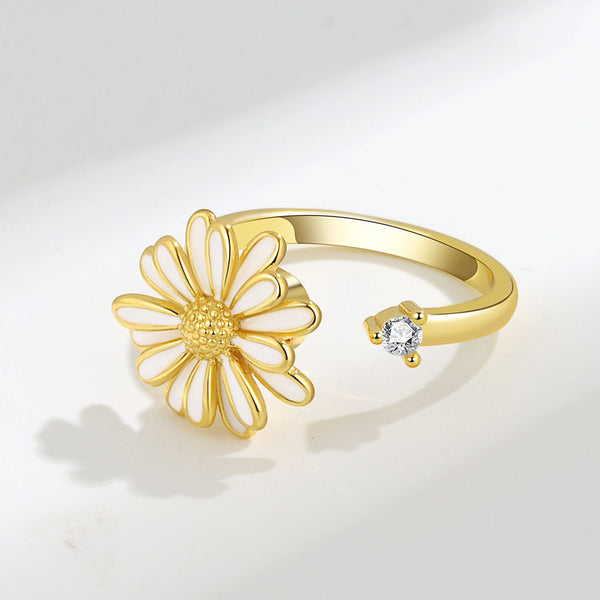 Daisy Flower Anxiety Fidget Spinner Ring