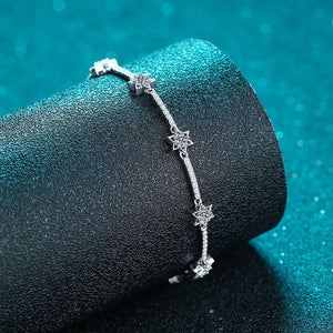 Moissanit-Armband mit Davidstern-Motiv