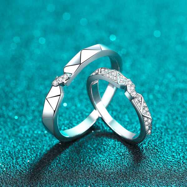 Moissanite Couple Wedding Ring