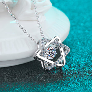 Dancing Moissanite Star of David Necklace