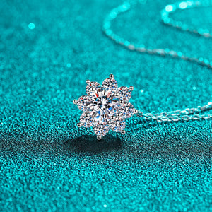 Moissanite Sunflower Pendant Necklace