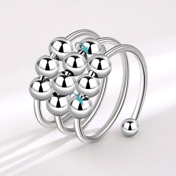 Layered Bead Anxiety Fidget Spinner Ring