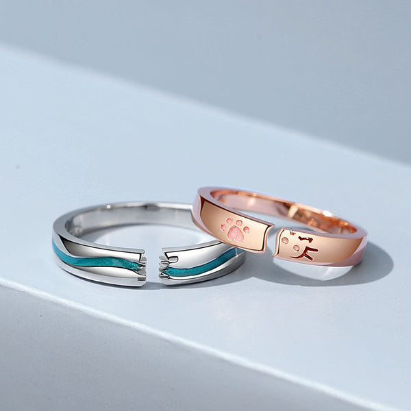 Cute Cat Couple Matching Band Ring – Perimade & Co.
