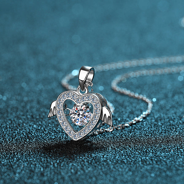 Moissanite Heart Dancing Stone Necklace
