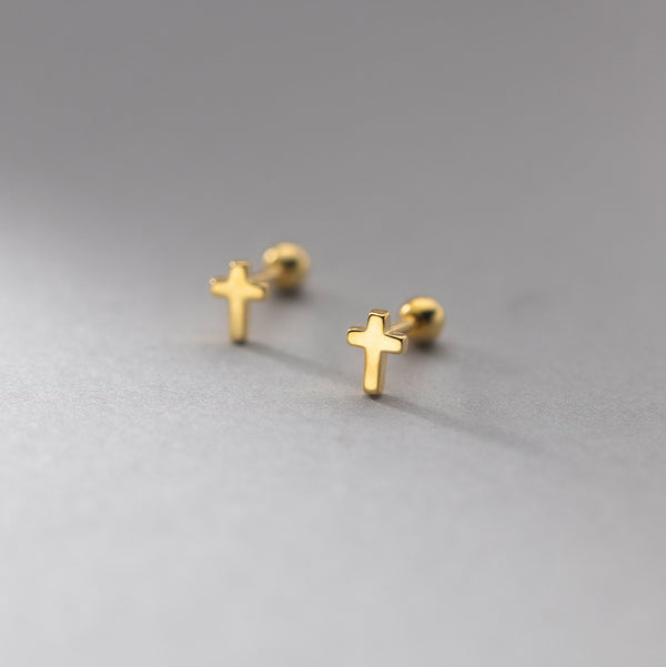 Simple Minimalist Cross Stud Earrings