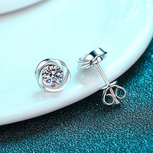 Boucles d'oreilles puces de mariage en moissanite rose