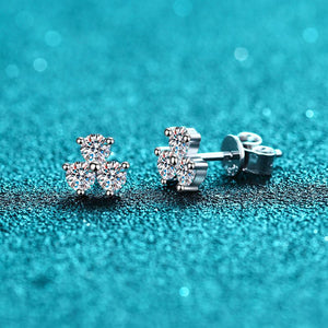 Moissanite Clover Wedding Stud Earrings