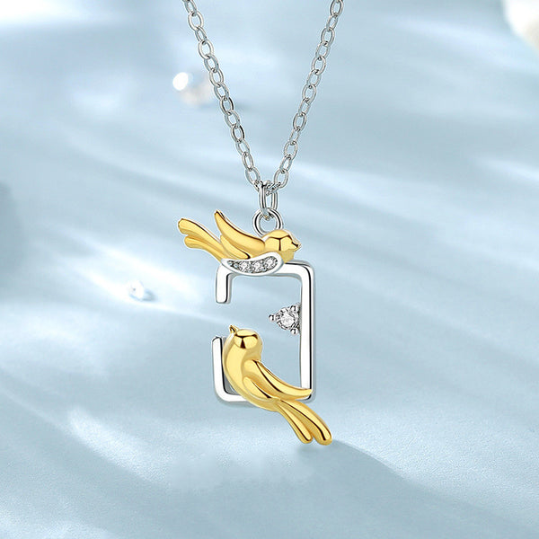 Sterling Silver Bird Pendant Necklace