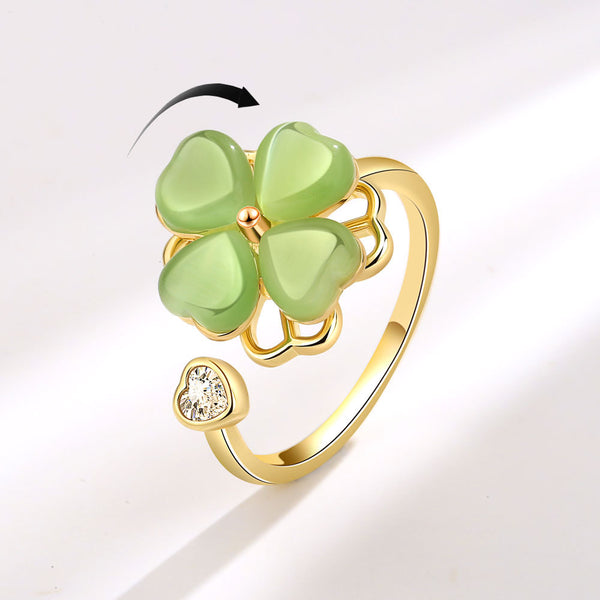Four Leaf Clover Fidget Spinner Ring