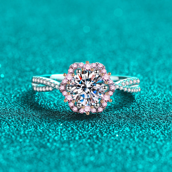 Moissanite Cherry Blossom Engagement Ring