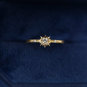 Dainty Gold Sun Stacking Band Ring