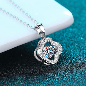 Dancing Moissanite Four Leaf Clover Necklace