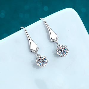 Moissanite Snowflake Dangle Drop Earrings
