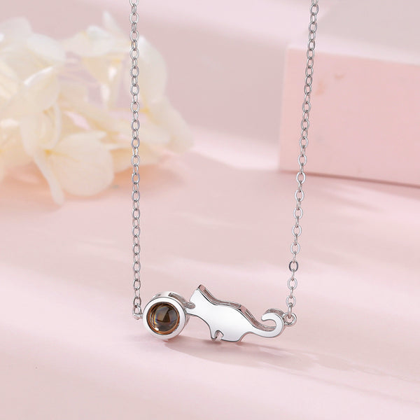 Personalized Photo Projection Necklace 925 Sterling Silver Circle Shap –  MEMOJEWELS