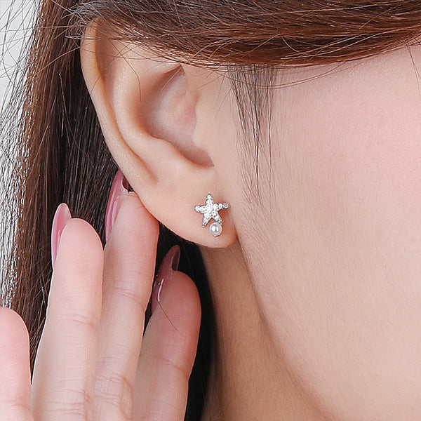 Starfish Seashell Stud Earrings