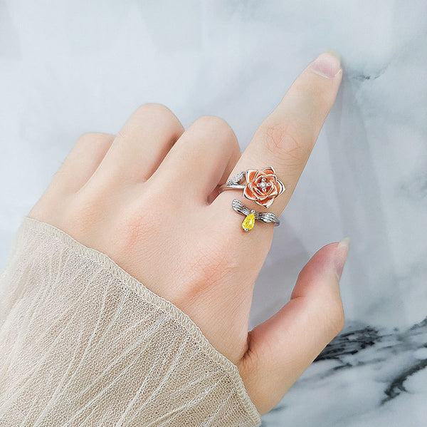 Silver flower and twist spinning ring – LBJ Jewellery