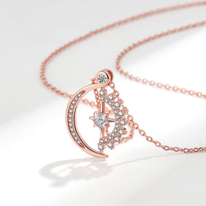 Sun Moon Star Fidget Spinner Necklace