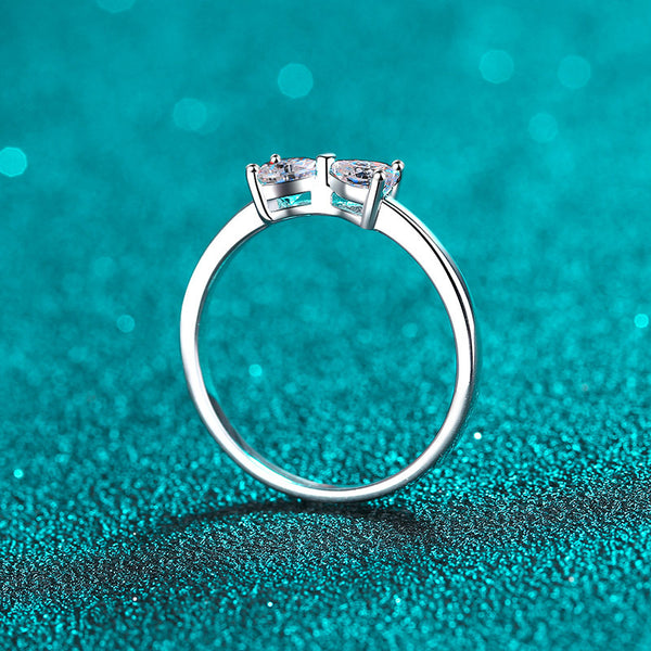 Heart Moissanite Bow Engagement Ring