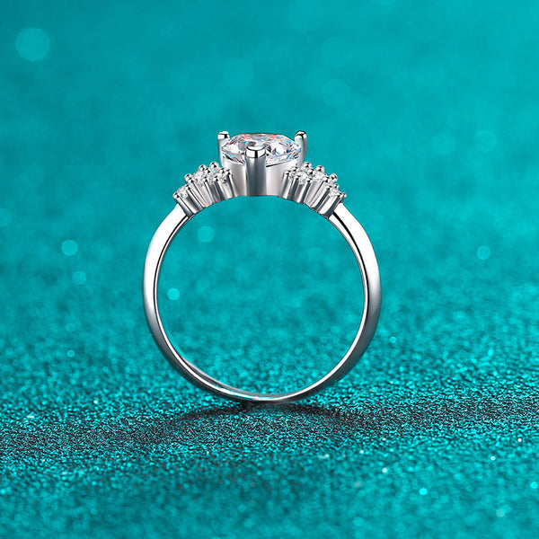 Heart Moissanite Engagement Ring