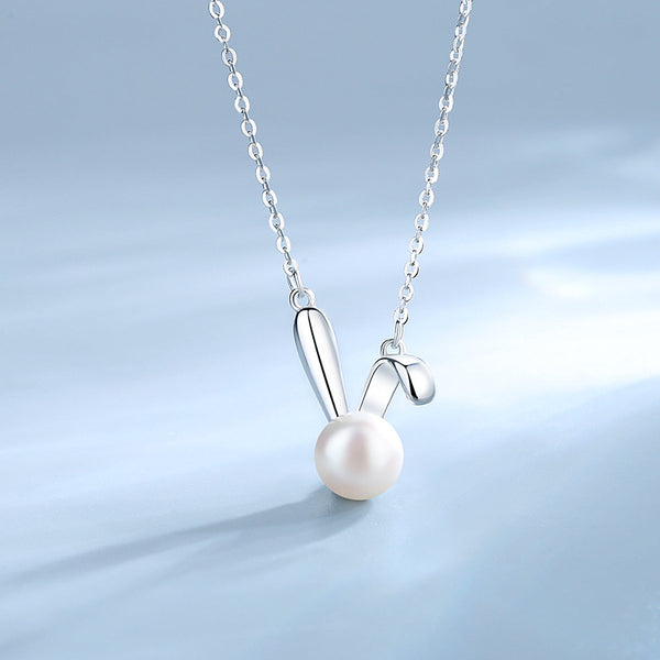 Dainty Pearl Bunny Rabbit Necklace