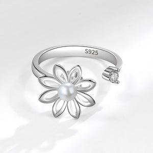 Perlenblumen-Angst-Fidget-Spinner-Ring