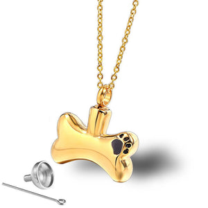 Dog Bone Urn Charm Pendant Necklace