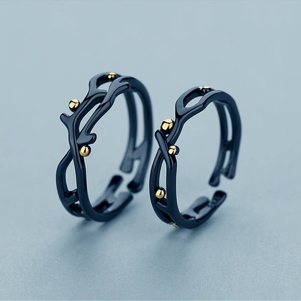 Black Firefly Branch Couple Ring