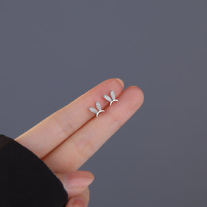 Tiny Small Bunny Rabbit Ear Stud Earrings