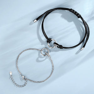 Mobius Ring Couple Matching Rope Bracelet