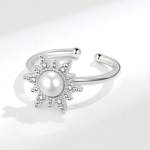 Pearl Sun Anxiety Fidget Spinner Ring