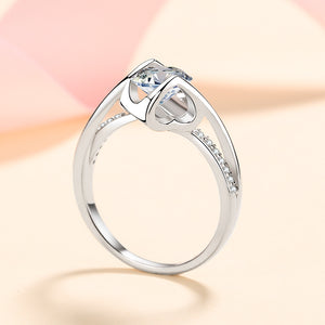 Moissanite Pave Bypass Engagement Ring