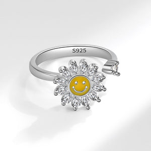 Blumen Smiley Angst Fidget Spinner Ring