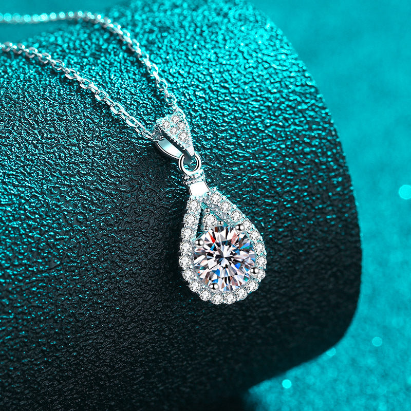1.5 Carat Moissanite 925 Sterling Silver Teardrop Necklace main image 1