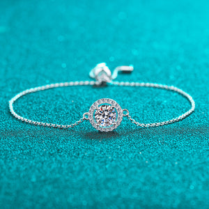 Moissanite Halo Star Charm Stacking Bracelet