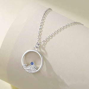 Mountain Ocean Matching Couple Necklace