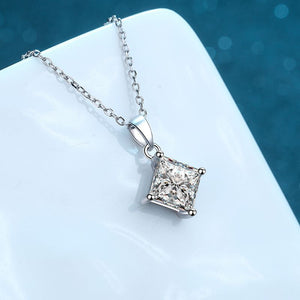 Princess Cut Moissanite Pendant Necklace