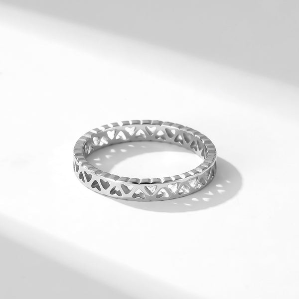 Hollow Heart Band Ring