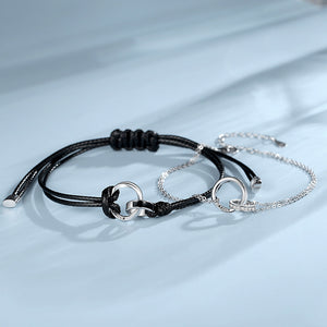 Mobius Ring Couple Matching Rope Bracelet
