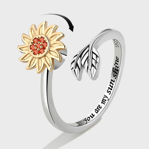 Sunflower Anxiety Fidget Spinner Ring