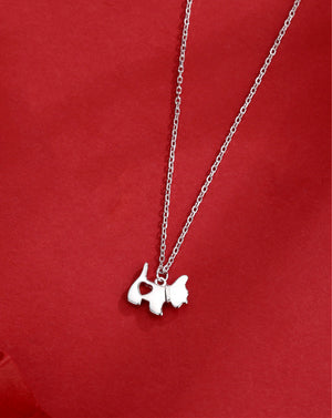 Tiny Small Dog Heart Pendant Necklace
