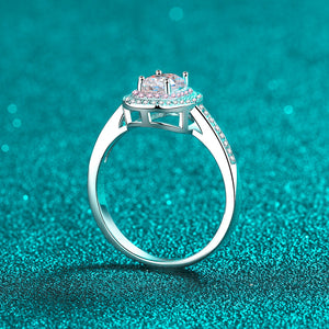Bague de fiançailles double halo en moissanite ovale