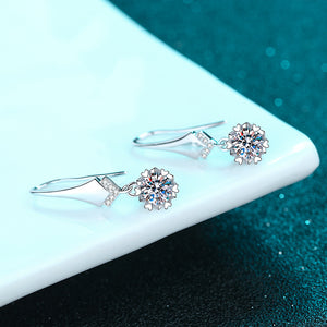 Moissanite Snowflake Dangle Drop Earrings
