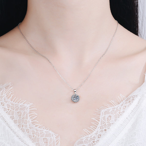 Moissanite Snowflake Wedding Necklace